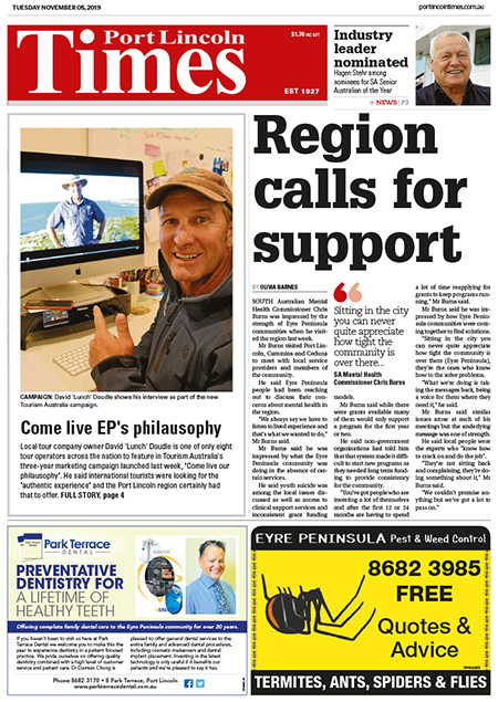 Region calls for support: As featured in The Port Lincoln Times – By Olivia Barnes