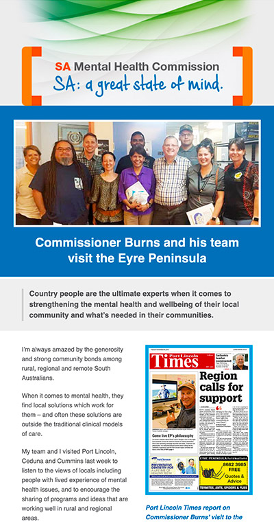 Commissioner Burns and his team visit the Eyre Peninsula – Featured Story