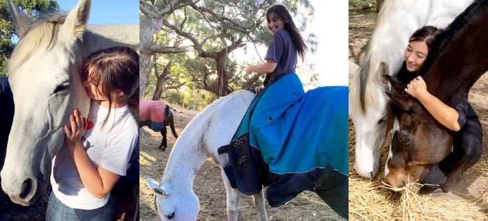 Izzy McMillan and her horses