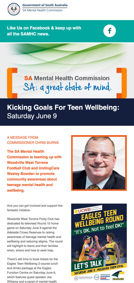 Kicking Goals For Teen Wellbeing: Saturday June 9 – Book Tickets for Luncheon